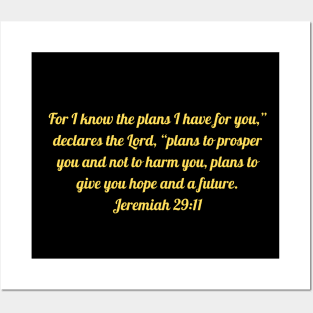 Bible Verse Jeremiah 29:11 Posters and Art